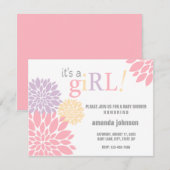 Invitation Fleur de Baby shower personnalisée (Devant / Derrière)