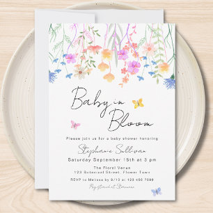 Invitation Fleur de bébé Fête de bébé florale