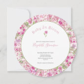 Invitation Fleur de bébé rose Fête de bébé fille (Devant)