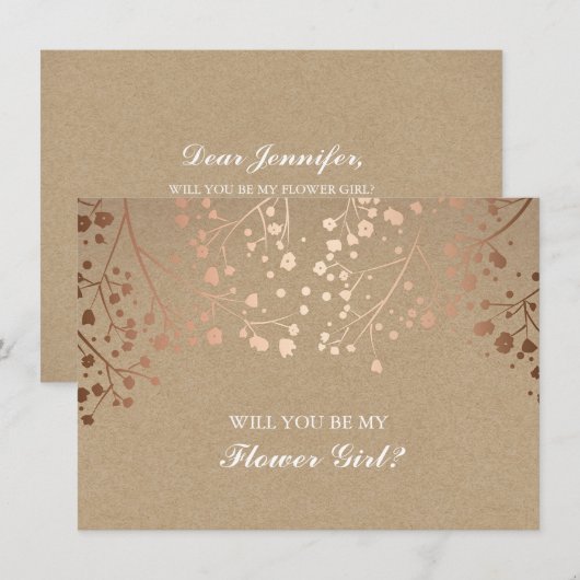 Invitation Fleur de bébé rose pour l'invitation de mariage de (Devant / Derrière)