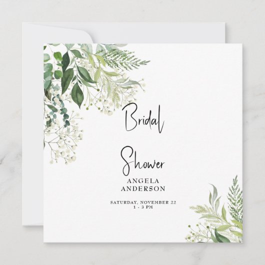 Invitation Fleur de bébé Simple Mariage Carré (Devant)