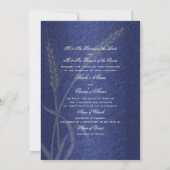 Invitation Fleur de blé mariage à crème bleue (Dos)