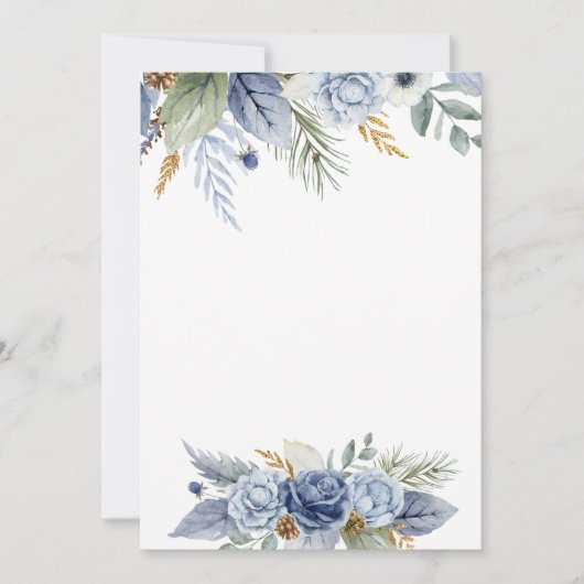 Invitation Fleur de bleu poussiéreux de verdure d'invitation  (Devant)