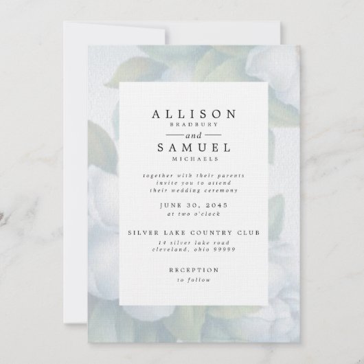 Invitation Fleur de bois de chien blanc (Devant)