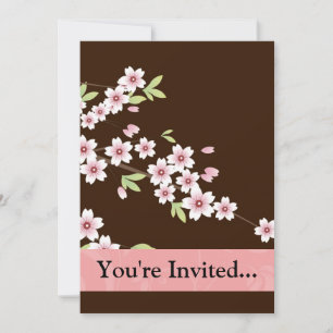 Invitation Fleur de bois de chien rose/Brown personnalisée