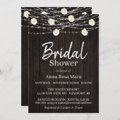 Invitation *~* Fleur de bois rustique Lumières Rose Fête des  (Devant / Derrière)