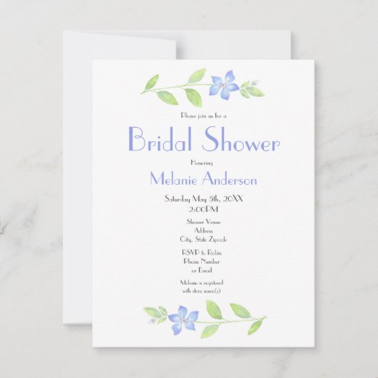 Invitation Fleur de bordure de l'aquarelle (Devant)