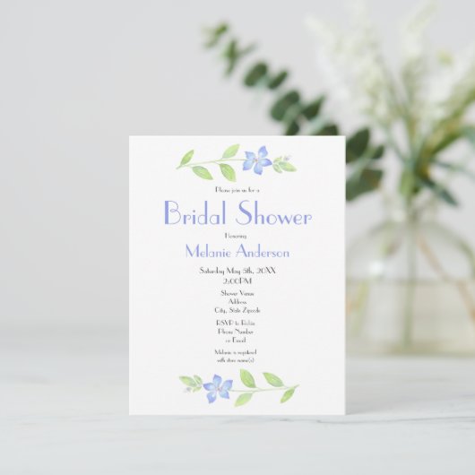 Invitation Fleur de bordure de l'aquarelle (Debout devant)