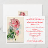 Invitation Fleur de Bouquet de Rose Romantique sur mesure Fêt (Devant / Derrière)