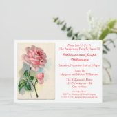Invitation Fleur de Bouquet de Rose Romantique sur mesure pou (Debout devant)