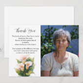 Invitation Fleur de calla Fleurir Funérailles Mort Merci  (Devant / Derrière)