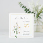 Invitation Fleur de calligraphie couleur or mariage Enregistr (Debout devant)