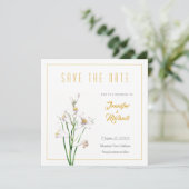 Invitation Fleur de calligraphie couleur or mariage Enregistr (Debout devant)