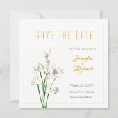 Invitation Fleur de calligraphie couleur or mariage Enregistr (Devant)