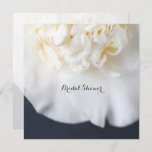 Invitation Fleur de camélia blanc (Devant / Derrière)