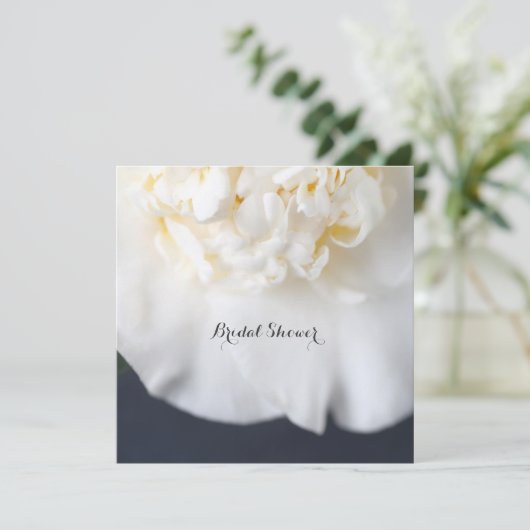 Invitation Fleur de camélia blanc (Debout devant)