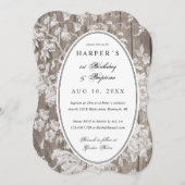 Invitation Fleur de campagne imprimé 1er anniversaire baptême (Devant / Derrière)