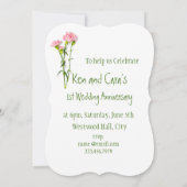 Invitation Fleur de Carnation de Jardin pour Anniv (Dos)
