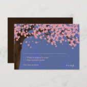 Invitation Fleur de cerise / Aquarelle Sakura (Nuit) RSVP (Devant / Derrière)
