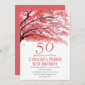 Invitation Fleur de cerise rose pâle 50e anniversaire Floral (Devant / Derrière)