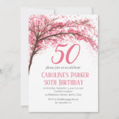 Invitation Fleur de cerise rose pâle 50e anniversaire Floral (Devant)