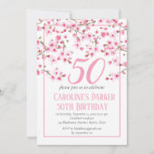 Invitation Fleur de cerise rose pâle 50e anniversaire Floral (Devant)