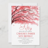 Invitation Fleur de cerise rose pâle 50e anniversaire Floral (Devant)