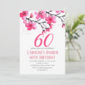 Invitation Fleur de cerise rose pâle 60e anniversaire Floral (Debout devant)