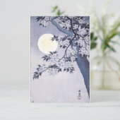 Invitation Fleur de cerise sur une nuit éclairée par la lune (Debout devant)