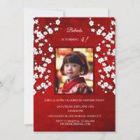 Fleur de cerisier blanc rouge | Photo Anniversaire