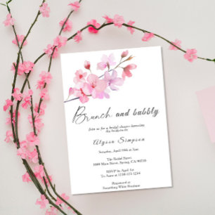 Invitation Fleur de cerisier Brunch floral et mousseux