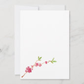 Invitation Fleur de cerisier d'aquarelle avec BlueBirds (Dos)