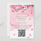 Invitation Fleur de cerisier Élégant Mariage rose printemps (Dos)