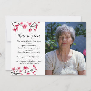 Invitation Fleur de cerisier Fleur funéraire Décès Merci