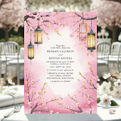 Invitation Fleur de cerisier Lanterne rose Printemps mariage