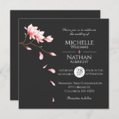 Invitation Fleur de Cerisier Minimaliste Moderne (Devant / Derrière)