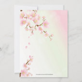 Invitation Fleur de cerisier rose (Dos)