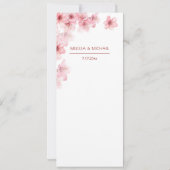 Invitation Fleur de cerisier rose blanc Mariage (Dos)