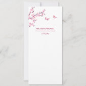 Invitation Fleur de cerisier rose blanc mariage    (Dos)
