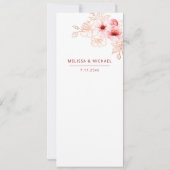 Invitation Fleur de cerisier rose blanc mariage    (Dos)