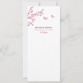 Invitation Fleur de cerisier rose blanc mariage (Dos)