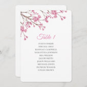 Invitation Fleur de cerisier rose de printemps. Plans de tabl (Devant / Derrière)