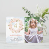 Invitation Fleur de cerisier rose Fille de couronne photo Ann (Debout devant)