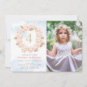 Invitation Fleur de cerisier rose Fille de couronne photo Ann (Devant)