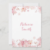 Invitation Fleur de cerisier rose or Fille Florale Sweet 16 (Dos)