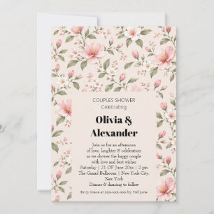 Invitation Fleur de cerisier rose pâle, motif floral sans cou