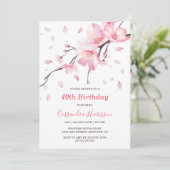 Invitation Fleur de cerisier rose pâle Sakura Fleur anniversa (Debout devant)