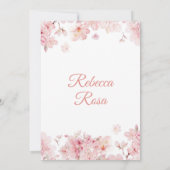 Invitation Fleur de cerisier rose Sakura Gold Quinceañera (Dos)