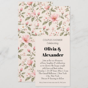 Invitation Fleur de cerisier rose tendre motif sans couture
