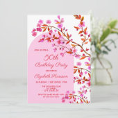 Invitation Fleur de cerisier Sakura rose blanc Anniversaire (Debout devant)